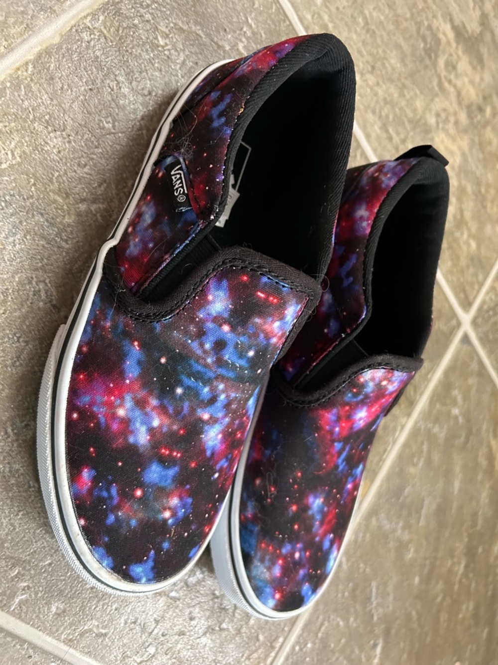 Vans Kids Slip-On Galaxy Print Sneakers - Black, Blue, Purple, Pink
